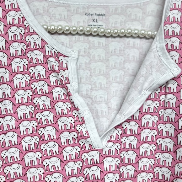 Roller Rabbit Pink Hathi Elephant Pajama Top [1057] - Picture 7 of 9
